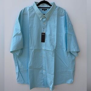 Mix & NY 4XL Short Sleeve Button Down Plaid Shirt.